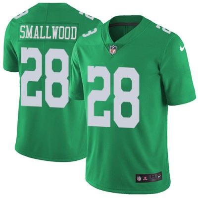 Nike Philadelphia Eagles #28 Wendell Smallwood Green Men's Stitched NFL Limited Rush Jersey Men's